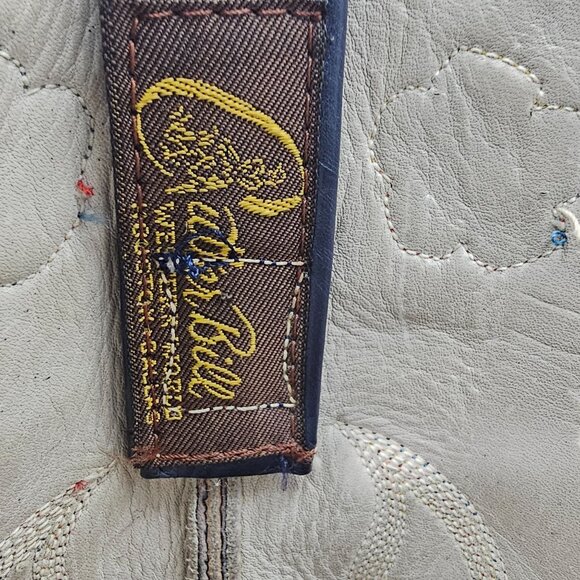 Vintage 1970s CUTTER BILL Cowgirl Boots 6B Navy Rainbow Leather Butterfly Cowboy - Picture 7 of 16